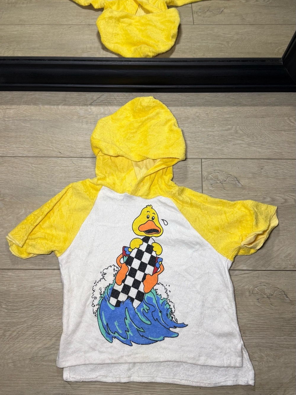 Vintage 1980s Toddlers Surfing Duck French Terry Hoodie